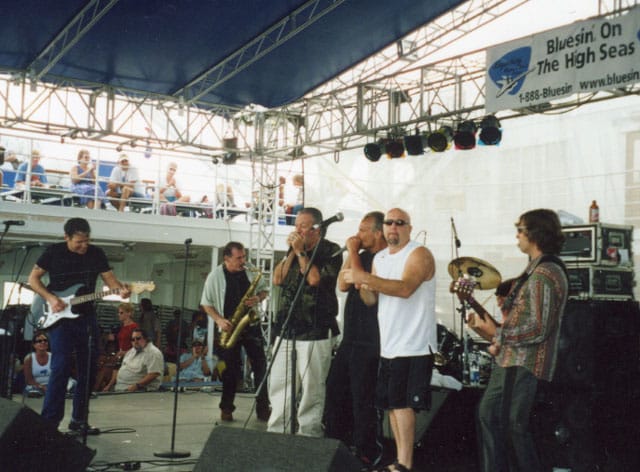 Tommy Castro Band with Charlie Musselwhite, Curtis Salgado and Kim Wilson. Legendary Blues Cruise, 2002.